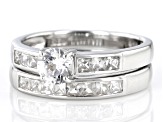 White Zircon Rhodium Over Sterling Silver Stackable Ring 1.45ctw