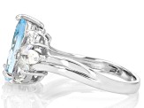 Sky Blue Topaz Rhodium Over Sterling Silver Ring 3.00ct