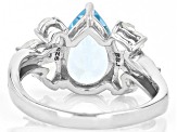 Sky Blue Topaz Rhodium Over Sterling Silver Ring 3.00ct