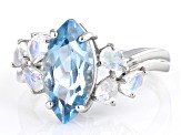 Sky Blue Topaz Rhodium Over Sterling Silver Ring 2.50ct