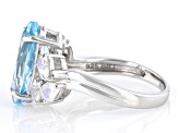 Sky Blue Topaz Rhodium Over Sterling Silver Ring 2.50ct