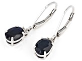 Blue Sapphire Rhodium Over Sterling Silver Dangle Earrings 2.79ctw