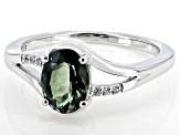 Green Labradorite Rhodium Over Sterling Silver Ring 0.95ctw.