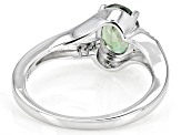 Green Labradorite Rhodium Over Sterling Silver Ring 0.95ctw.