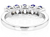 Blue Tanzanite Rhodium Over Sterling Silver Band Ring 0.94ctw