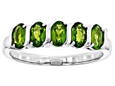 Green Chrome Diopside Rhodium Over Sterling Silver Band Ring 0.98ctw
