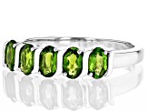 Green Chrome Diopside Rhodium Over Sterling Silver Band Ring 0.98ctw