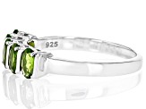 Green Chrome Diopside Rhodium Over Sterling Silver Band Ring 0.98ctw