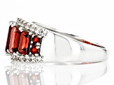 Red Garnet Rhodium Over Sterling Silver Ring 3.70ctw