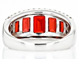 Red Garnet Rhodium Over Sterling Silver Ring 3.70ctw