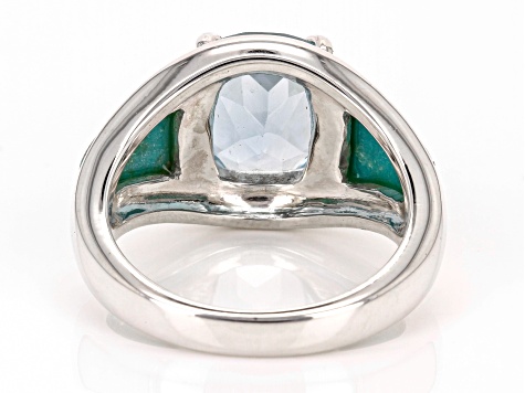 Sky Blue Topaz Rhodium Over Sterling Silver Ring 3.15ct