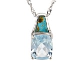 Sky Blue Topaz Sterling Silver Pendant with Chain 3.15ct