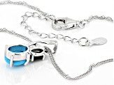 Sleeping Beauty Turquoise Rhodium Over Silver Pendant With Chain .26ct