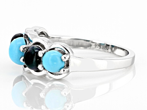 Sleeping Beauty Turquoise Rhodium Over Sterling Silver Ring .68ctw