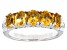 Yellow Citrine Rhodium Over Sterling Silver Band Ring 1.27ctw