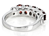 Red Garnet Rhodium Over Sterling Silver Band Ring 1.92ctw