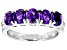 Purple African Amethyst Rhodium Over Sterling Silver Band Ring 1.50ctw