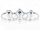 Blue Turquoise Sterling Silver Set of 3 Rings