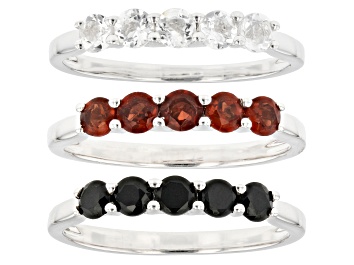Picture of Red Garnet Sterling Silver Ring Set Of 3 2.25ctw