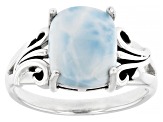 Blue Larimar Sterling Silver Solitaire Ring