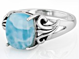 Blue Larimar Sterling Silver Solitaire Ring