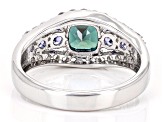 Blue Lab Created Alexandrite Rhodium Over Sterling Silver Ring