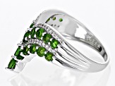 Green Chrome Diopside Rhodium Over Sterling Silver Ring 1.87ctw