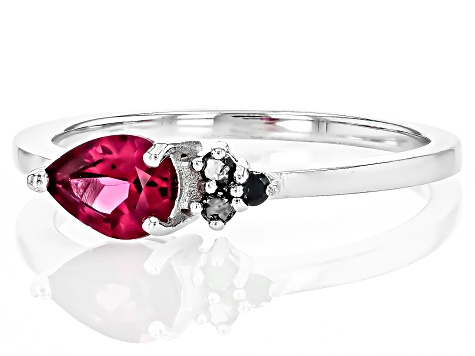 Raspberry Rhodolite Rhodium Over Sterling Silver Ring 0.78ctw