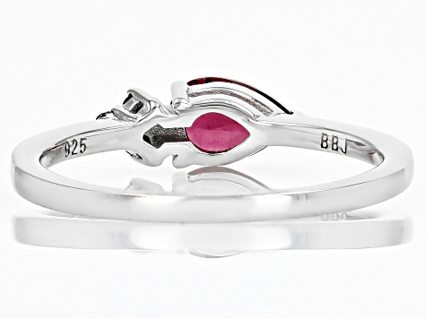 Raspberry Rhodolite Rhodium Over Sterling Silver Ring 0.78ctw