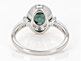 Blue Lab Created Alexandrite Rhodium Over Silver Ring