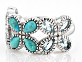 Blue Composite Turquoise Sterling Silver Band Ring 1.63ctw