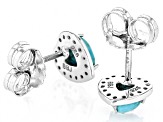Blue Composite Turquoise Rhodium Over Sterling Silver Stud Earrings 0.22ctw