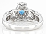 London Blue Topaz Rhodium Over Sterling Silver Ring 0.53ctw