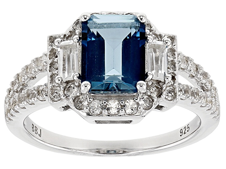 London Blue Topaz Rhodium Over Sterling Silver Ring 2.54ctw