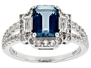 London Blue Topaz Rhodium Over Sterling Silver Ring 2.54ctw