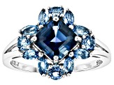 London Blue Topaz Rhodium Over Sterling Silver Ring 2.79ctw