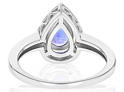 Blue Tanzanite Rhodium Over Sterling Silver Ring - CTB1201 | JTV