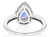 Blue Tanzanite Rhodium Over Sterling Silver Ring