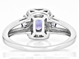 Blue Tanzanite Rhodium Over Sterling Silver Ring 1.01ctw