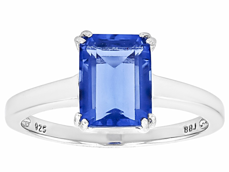 Color Change Fluorite Rhodium Over Sterling Silver Solitaire Ring 2.13ct