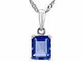 Color Change Fluorite Rhodium Over Sterling Silver Solitaire Pendant With Chain 2.13ct