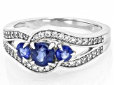 Blue Kyanite Rhodium Over Sterling Silver Ring 1.44ctw