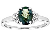 Green Labradorite  Rhodium Over Sterling Silver Ring 2.00ctw