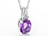 Color Change Fluorite Rhodium Over Sterling Silver Pendant With Chain 2.65ctw