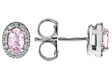 Pink Spinel Rhodium Over Sterling Silver Stud Earrings 0.61ctw