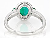 Lab Created Emerald Rhodium Over Sterling Silver Ring 1.15ctw