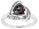 Blue Lab Created Alexandrite Rhodium Over Sterling Silver Ring 1.36ctw