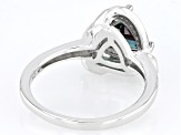 Blue Lab Created Alexandrite Rhodium Over Sterling Silver Ring 1.36ctw