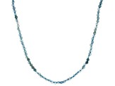 Blue Indicolite Rhodium Over Sterling Silver Bead Necklace