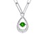 Green Chrome Diopside Rhodium Over Silver Dancing Paper Clip Necklace 0.37ct
